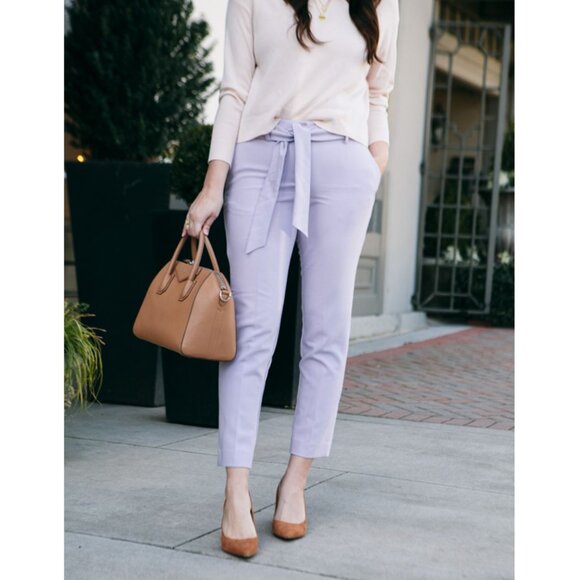 🛎️ 5/$20 Loft Marisa Tie Waist Dress Pants Size 0P in Lavender - Picture 5 of 5